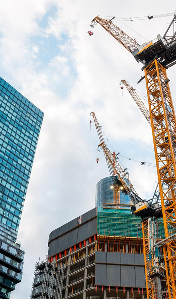 Construction site with cranes